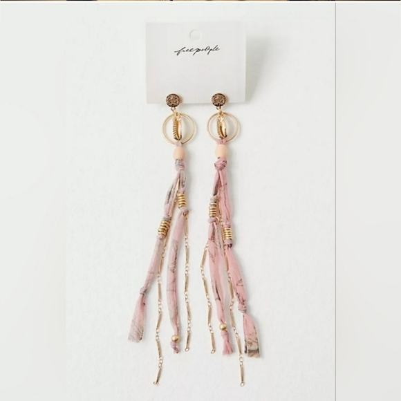 NWT- Free People, Bridge Dangle Earrings, Pink/Gold- NEW! - Picture 2 of 9